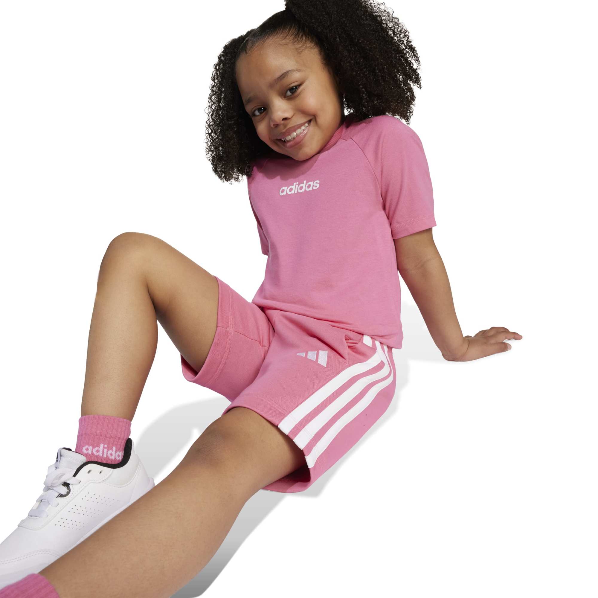 T-shirt Essentials Kids - Rosa / Bianco
