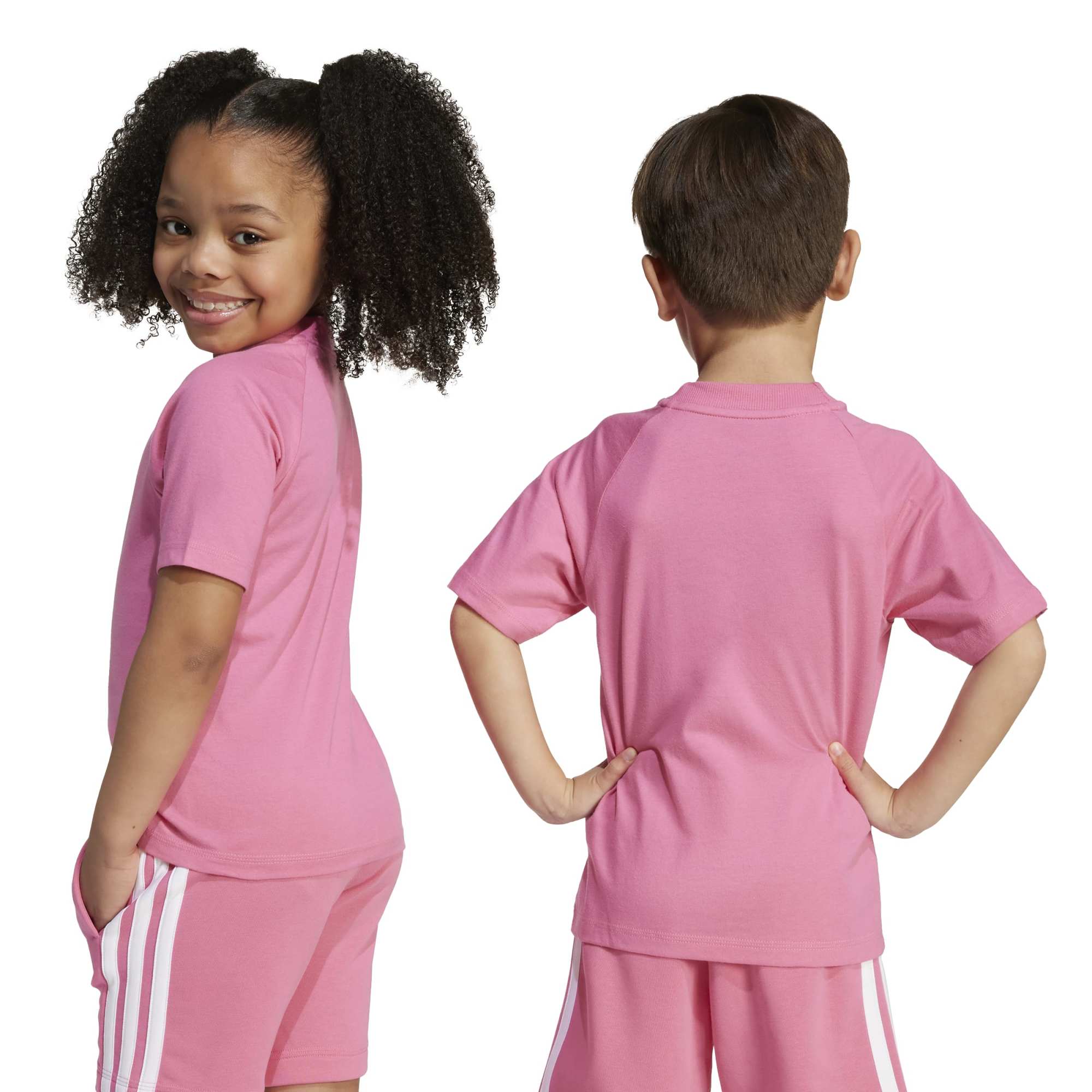 T-shirt Essentials Kids - Rosa / Bianco