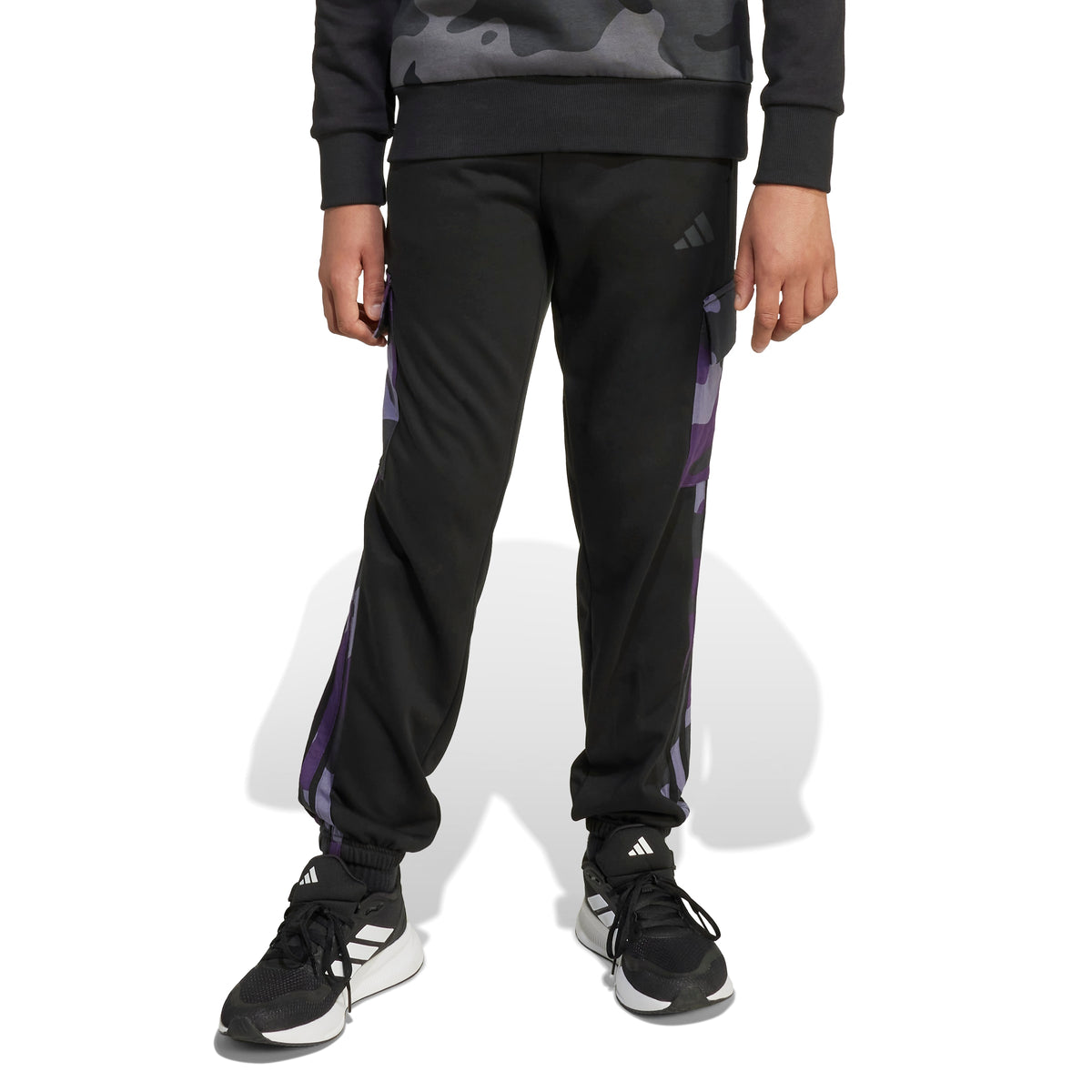 Adidas Pantaloni Seasonal Essentials Camo French Terry Cargo Nero