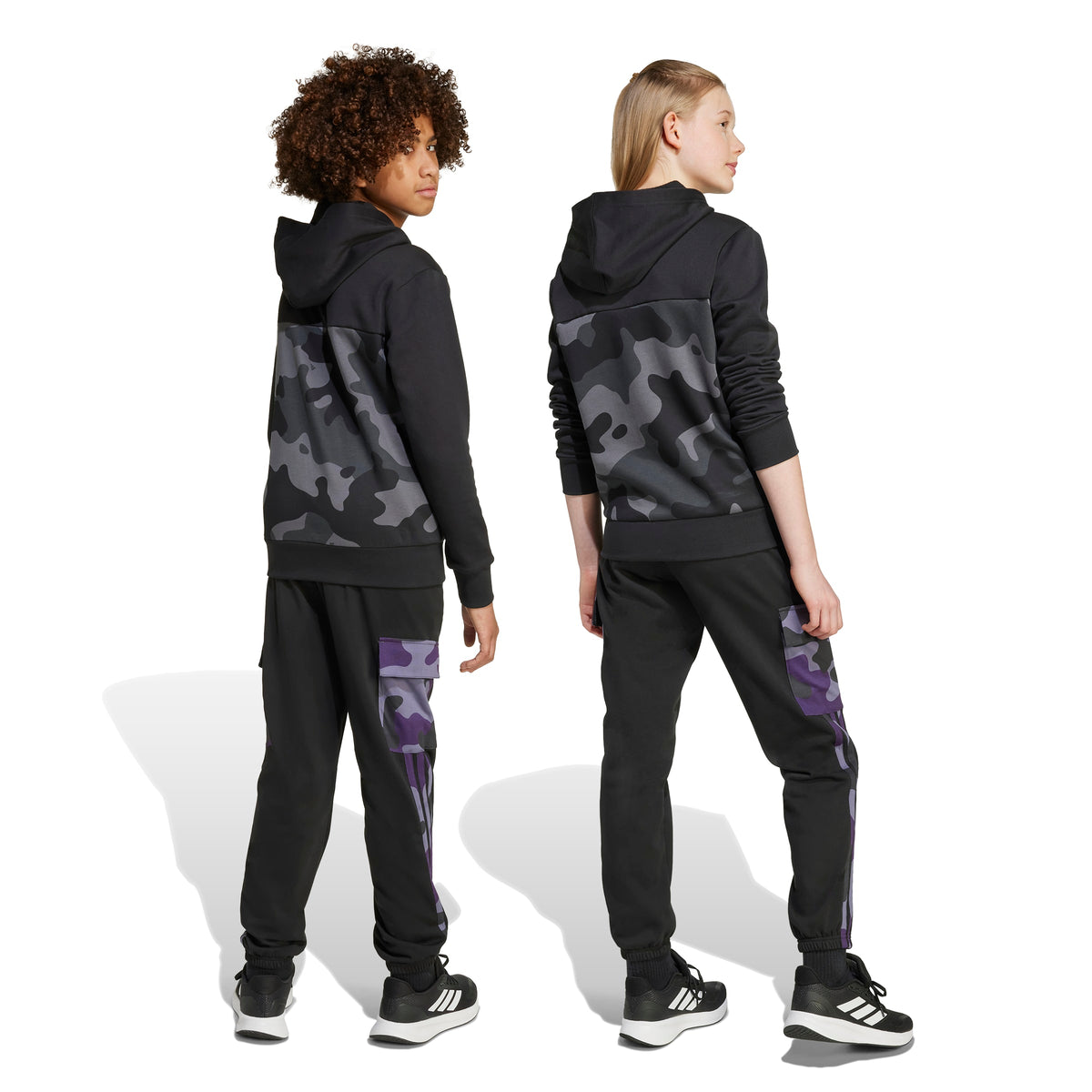 Adidas Pantaloni Seasonal Essentials Camo French Terry Cargo Nero