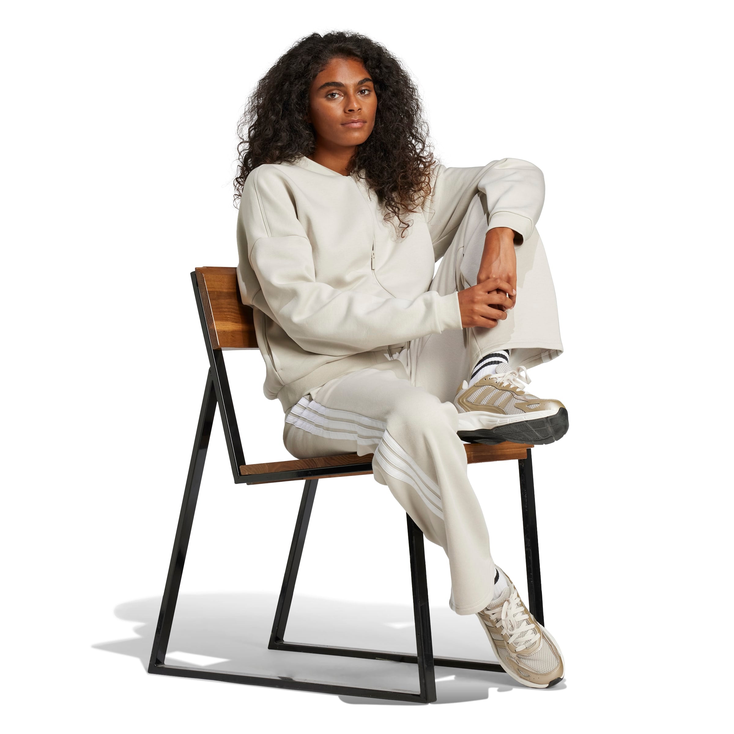 Adidas Pantaloni Essentials 3-Stripes Open-Hem Fleece Grigio