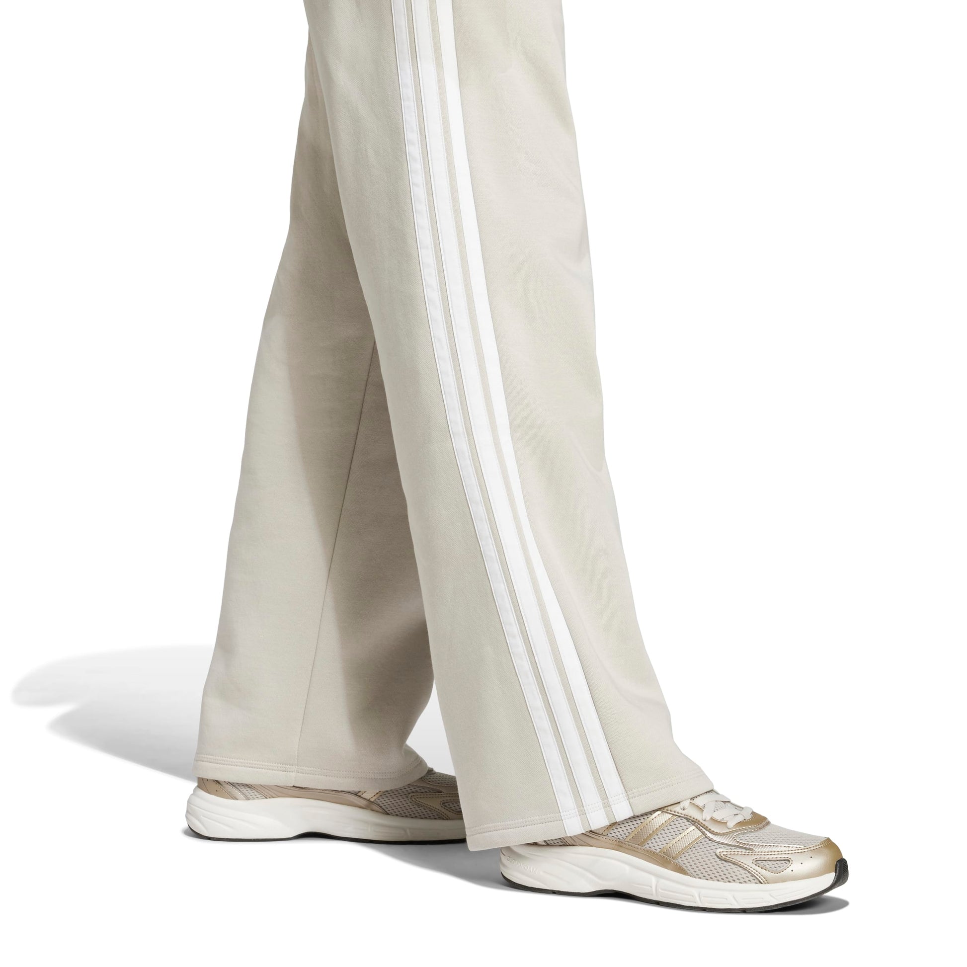 Adidas Pantaloni Essentials 3-Stripes Open-Hem Fleece Grigio