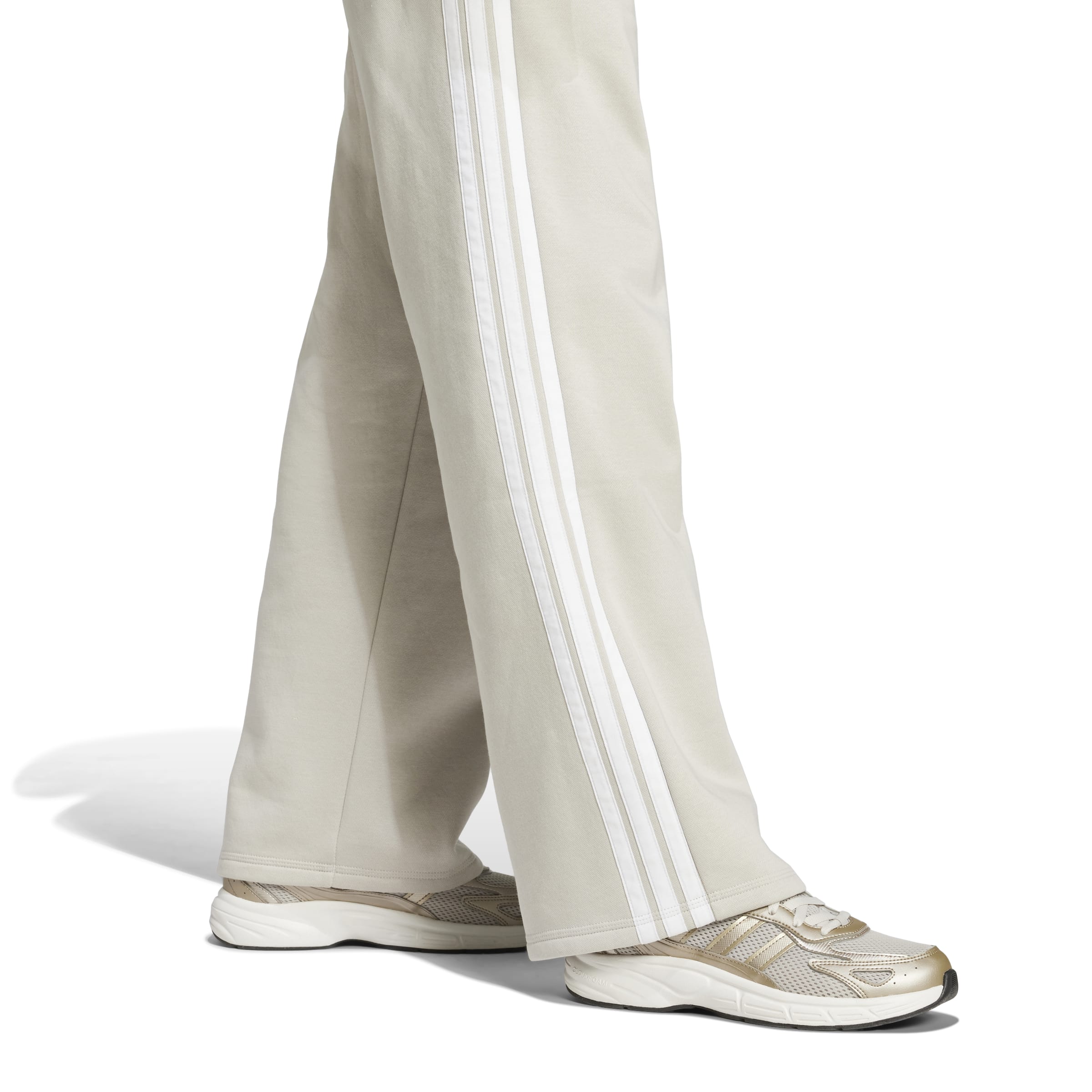 Adidas Pantaloni Essentials 3-Stripes Open-Hem Fleece Grigio
