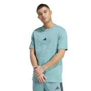 Adidas T-shirt Essentials Small Logo Single Jersey Turchese