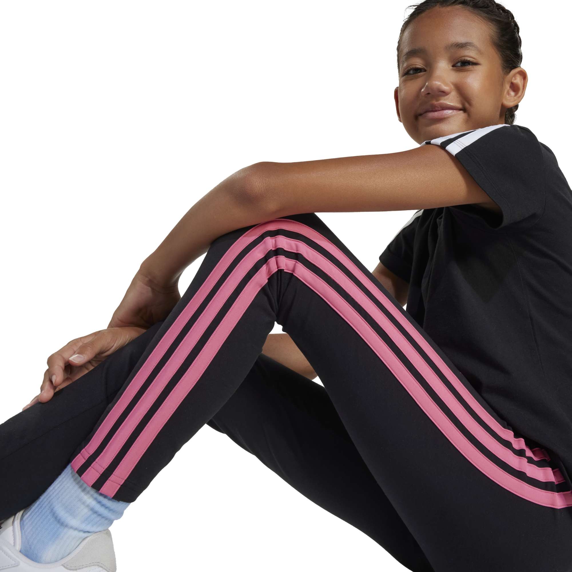 Leggings Essentials Junior - Nero / Rosa