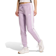 Adidas Pantaloni Slim Essentials In Tessuto Felpato 3 Strisce. Viola