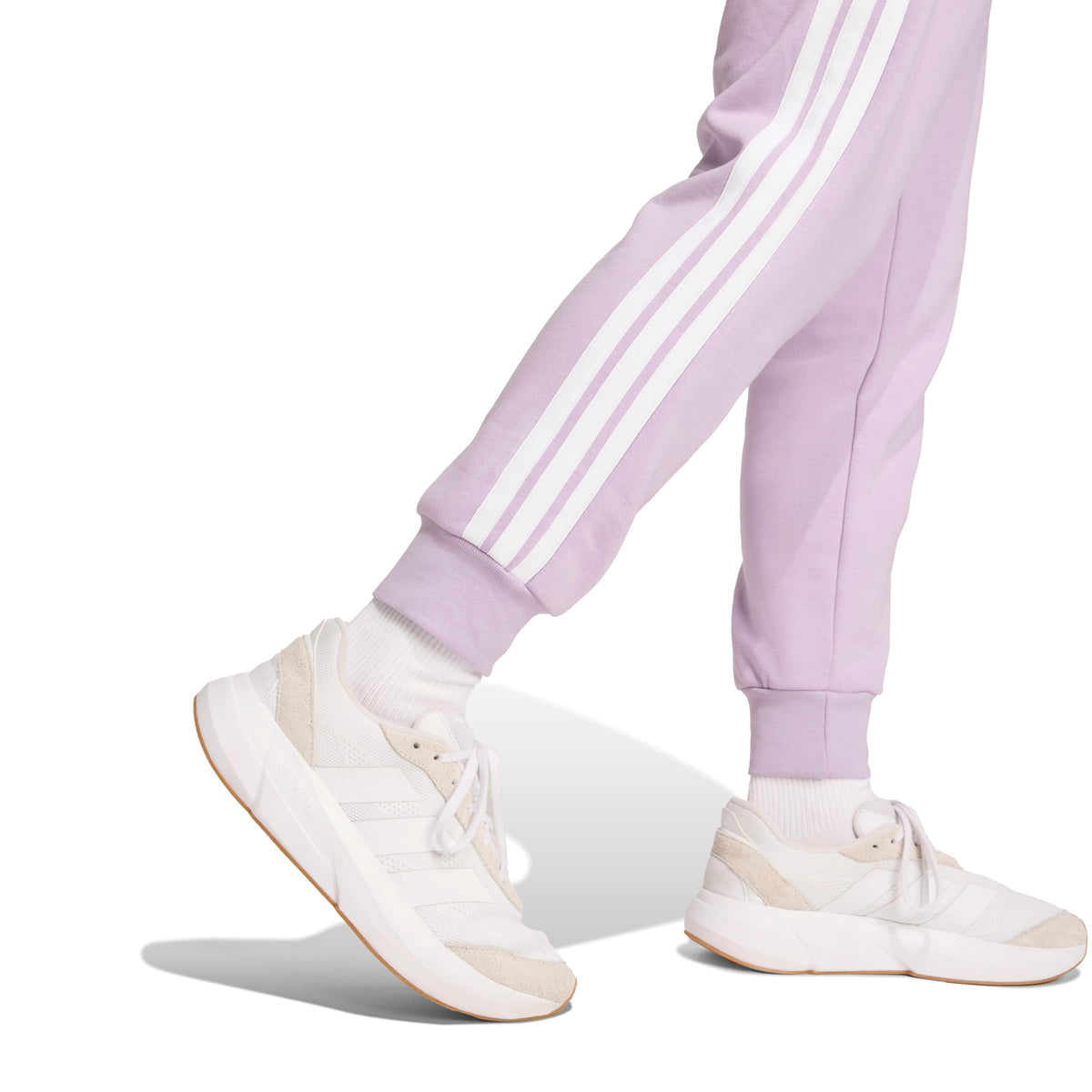 Adidas Pantaloni Slim Essentials In Tessuto Felpato 3 Strisce. Viola