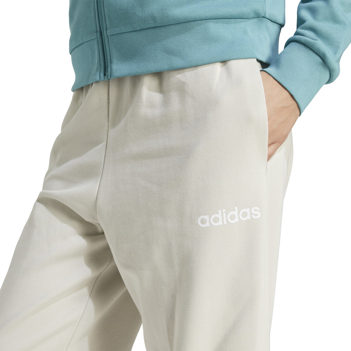 Adidas Pantaloni Essentials Linear French Terry Cuffed Grigio