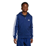 Adidas Felpa con Cappuccio e Zip Essentials Blu