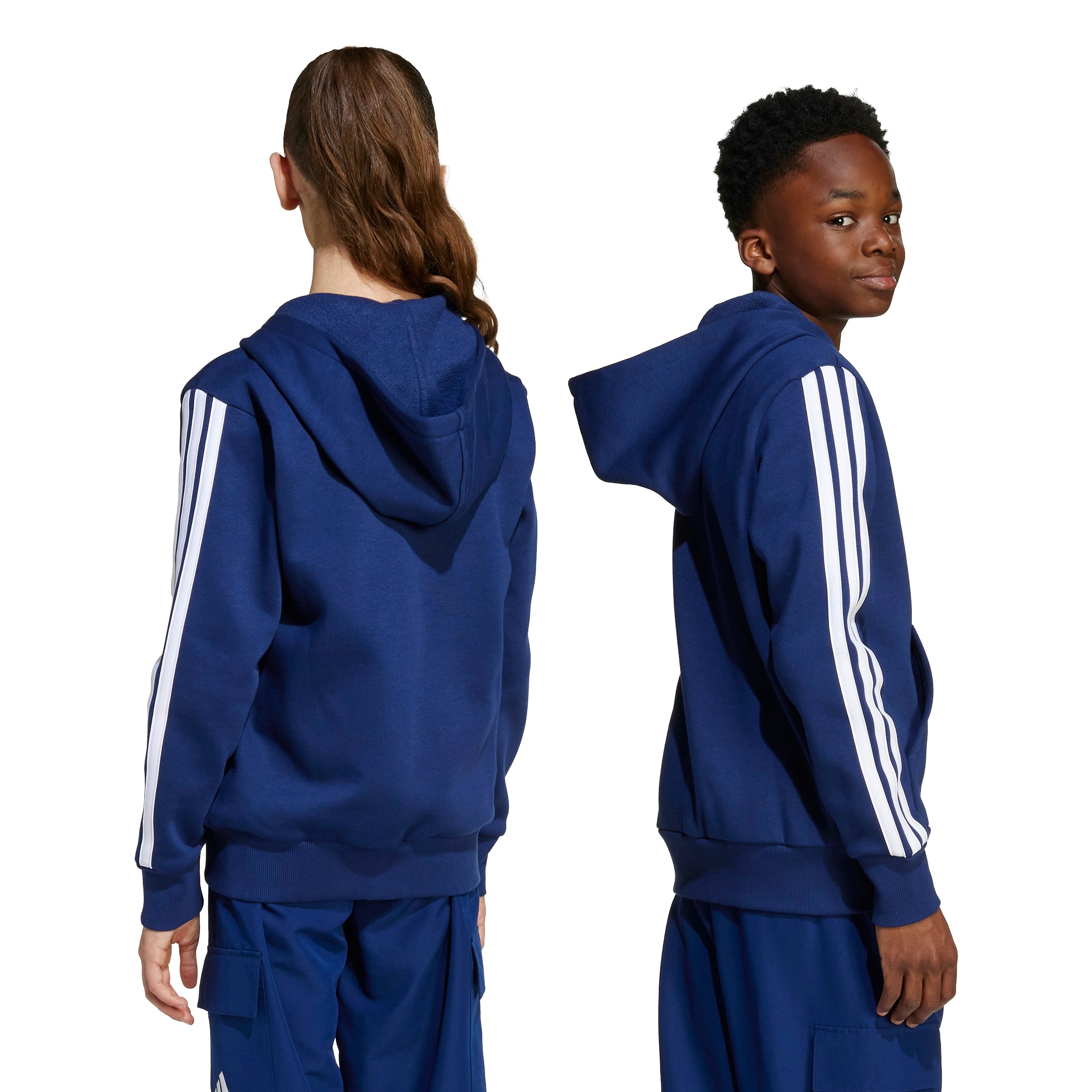 Adidas Felpa con Cappuccio e Zip Essentials Blu