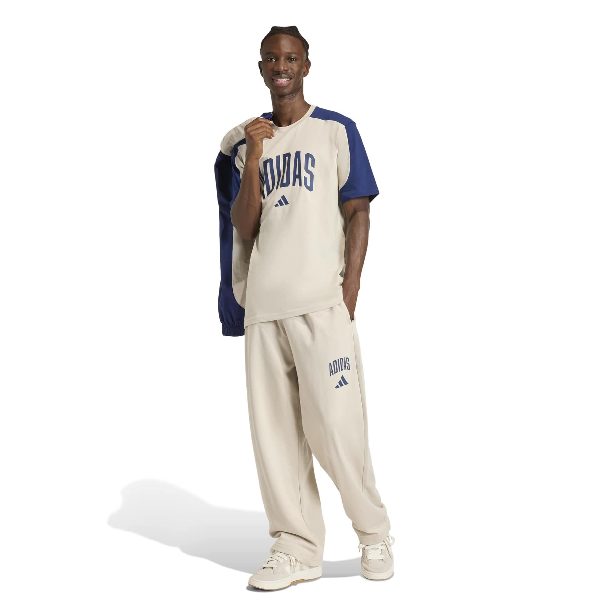 Pantaloni Collegiate - Beige / Blu