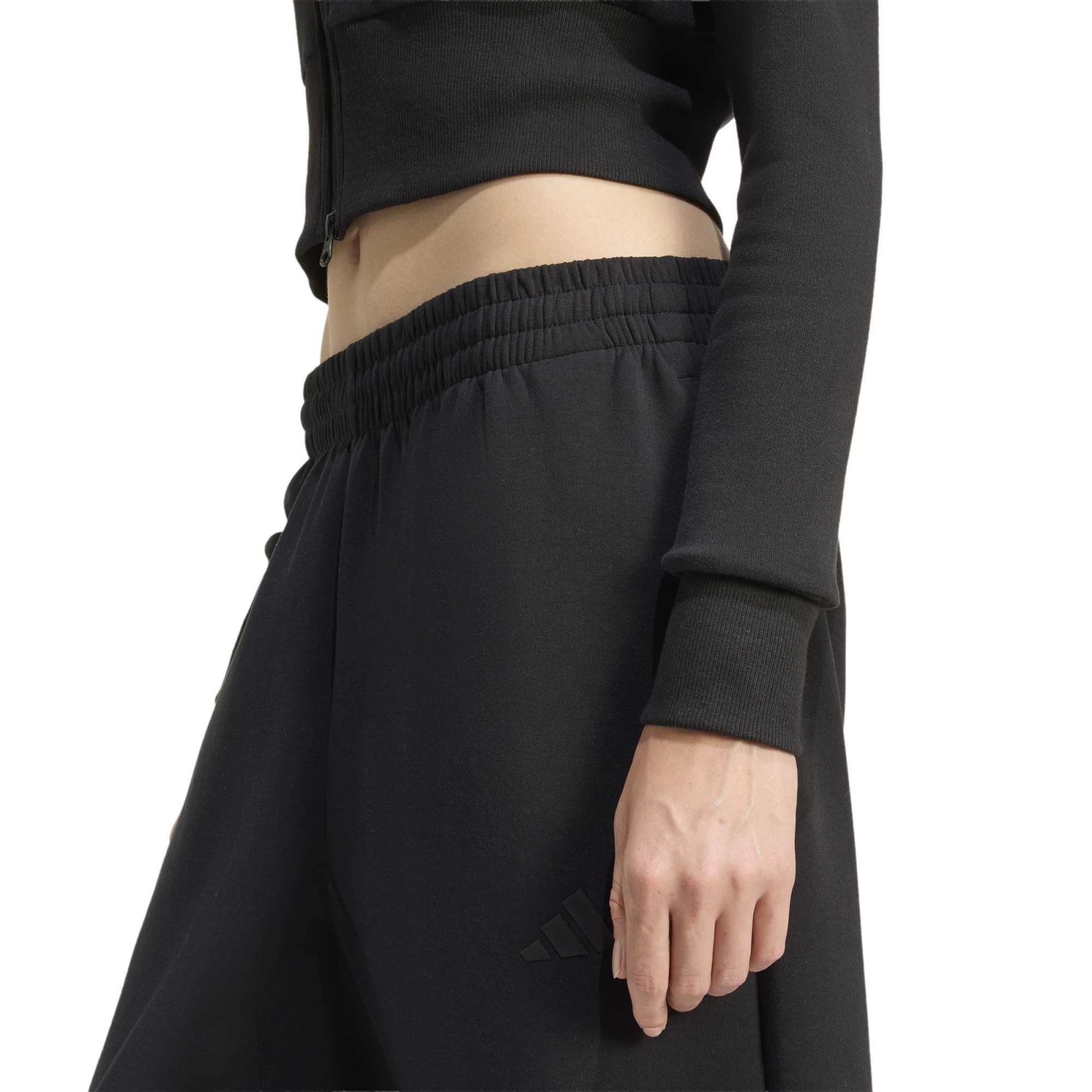 Felpa con zip intera in spugna francese Essentials stagionali - Nero