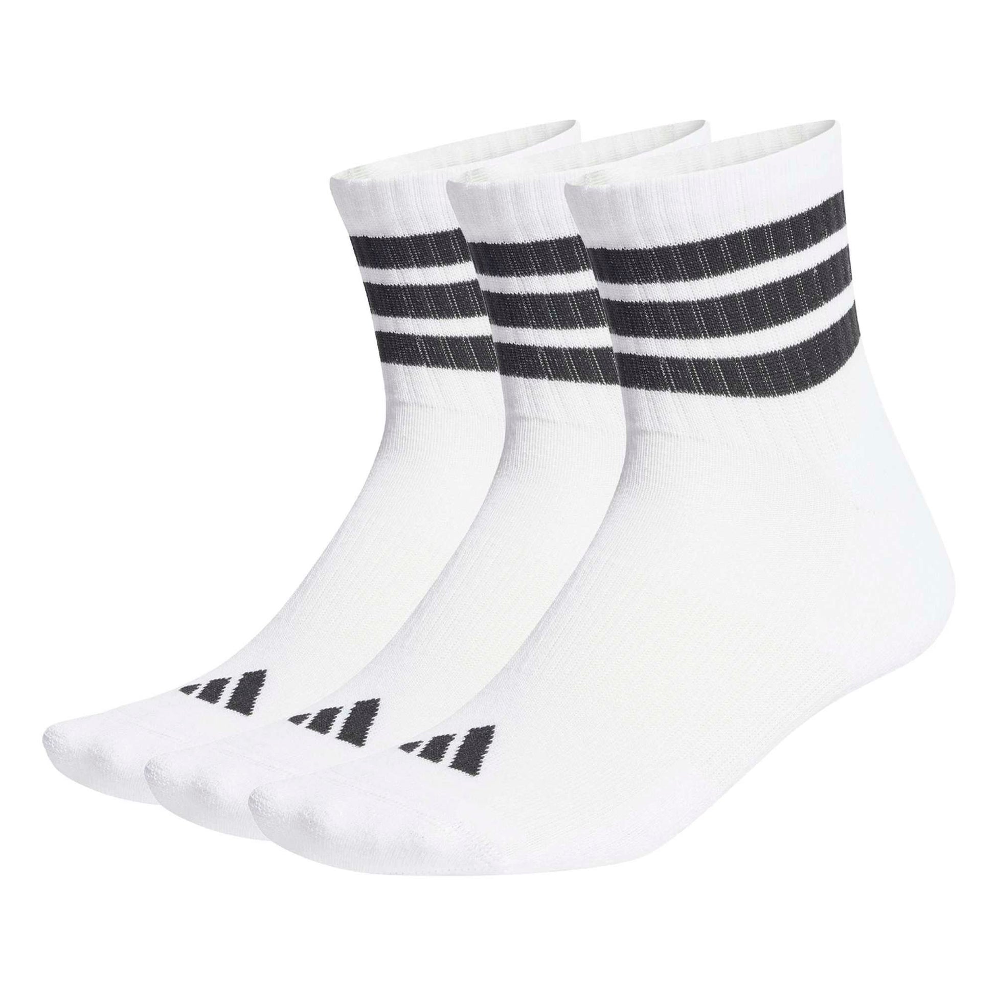 Adidas Calzini Sportivi Imbottiti a Tre Strisce, Alta Caviglia, Con Bianco