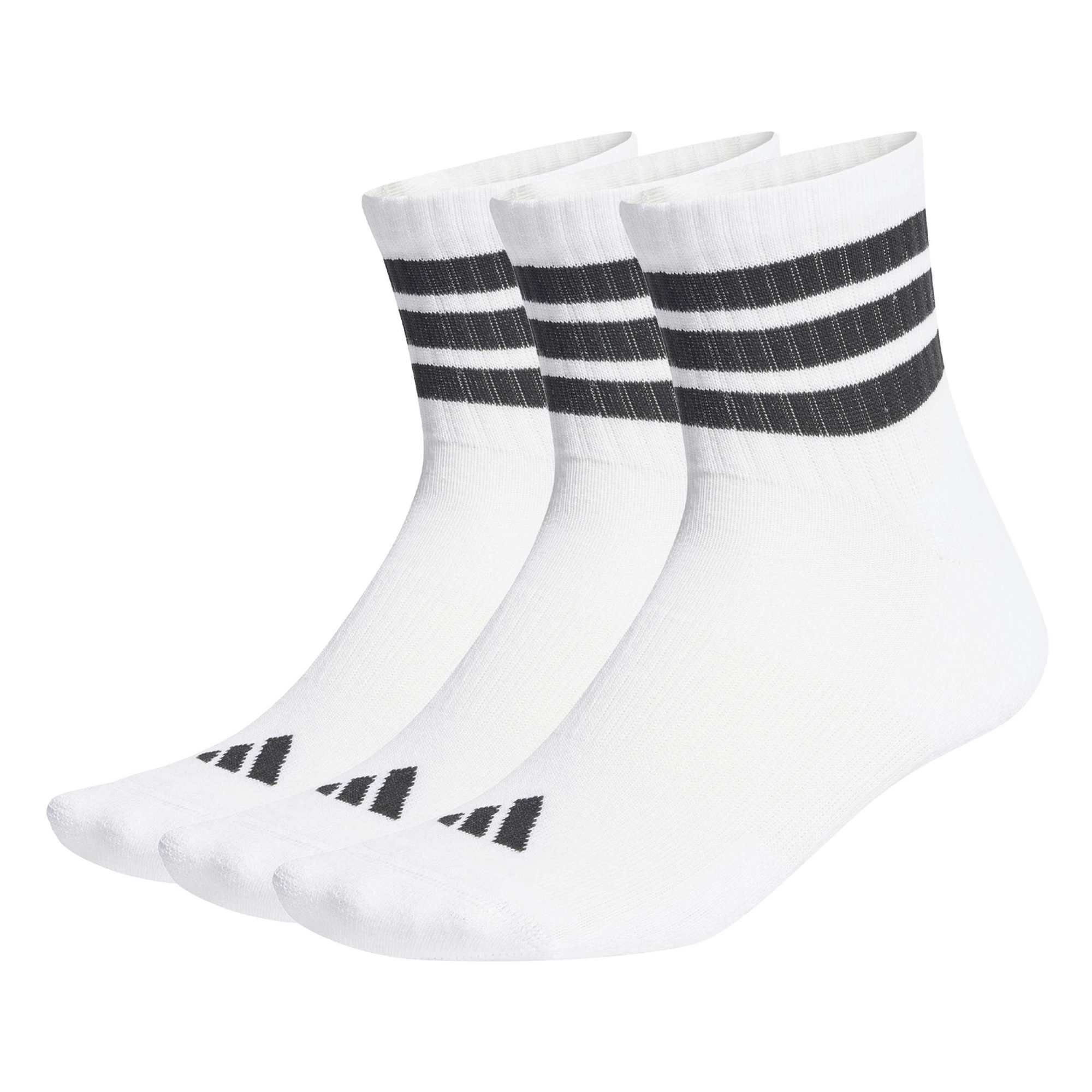 Adidas Calzini Sportivi Imbottiti a Tre Strisce, Alta Caviglia, Con Bianco