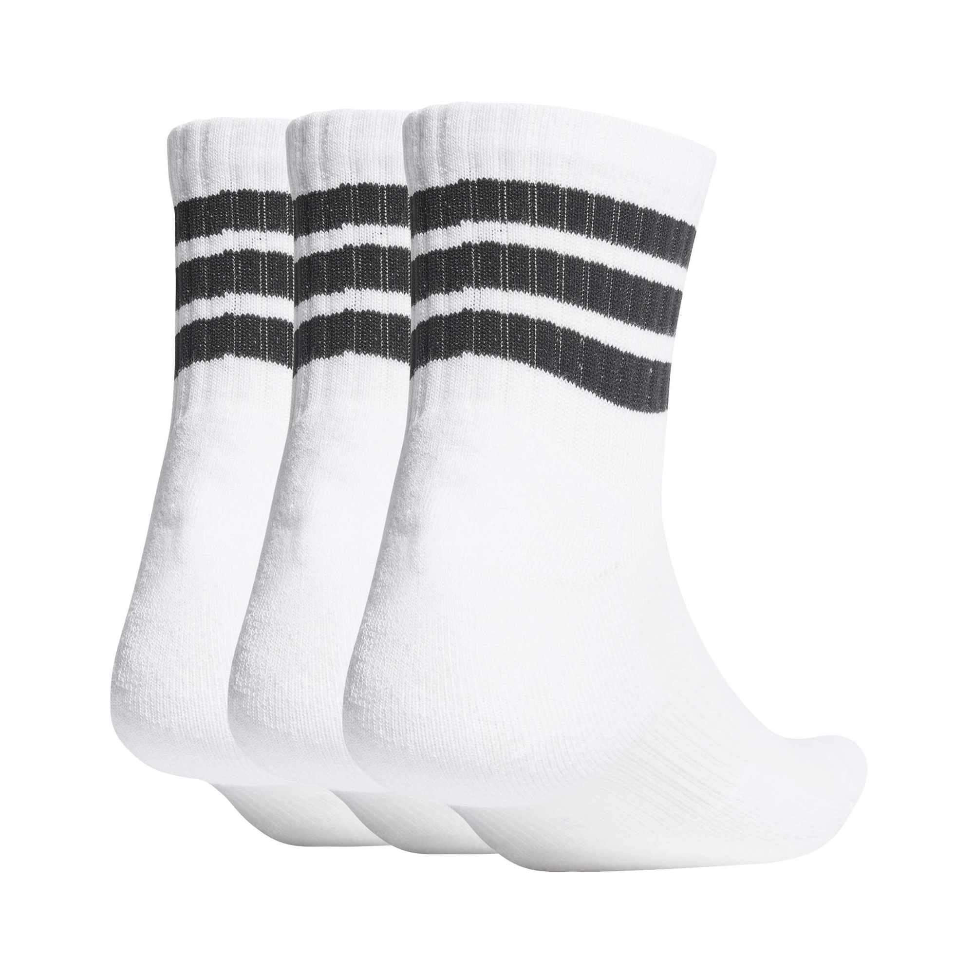 Adidas Calzini Sportivi Imbottiti a Tre Strisce, Alta Caviglia, Con Bianco