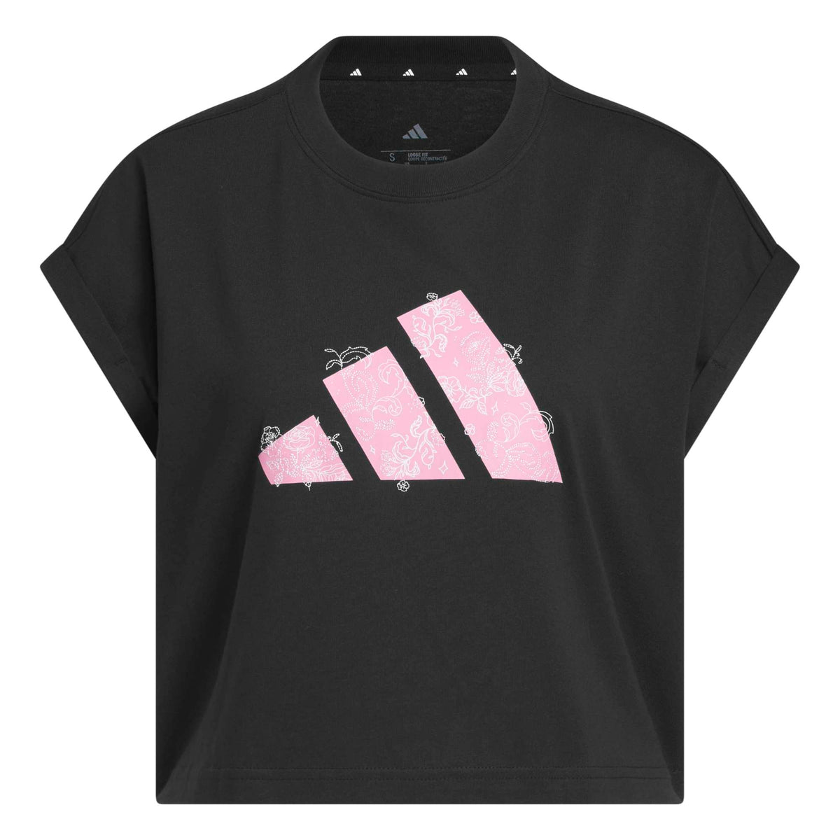 T-shirt con Grafica Western Florals Big Logo - Nero