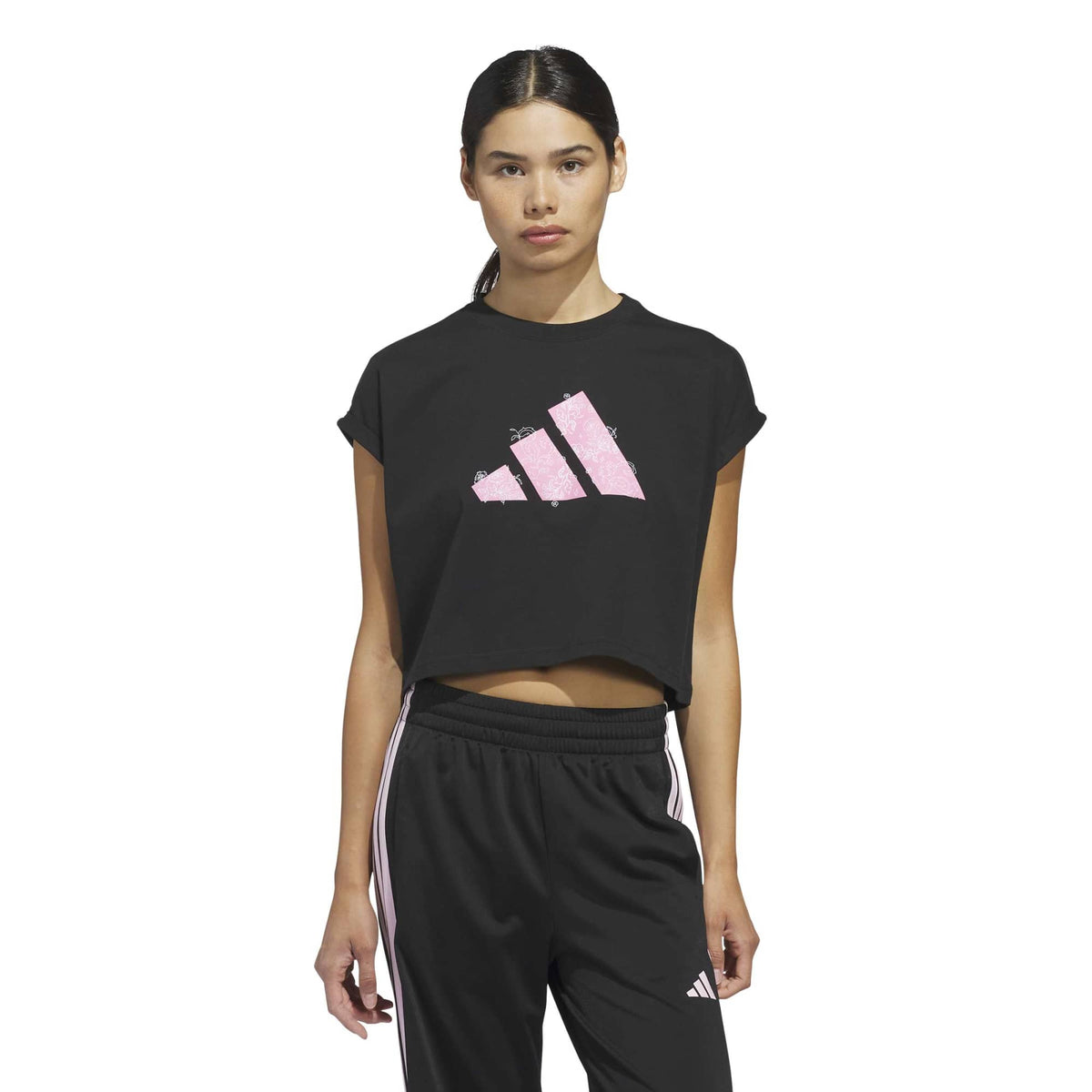 T-shirt con Grafica Western Florals Big Logo - Nero