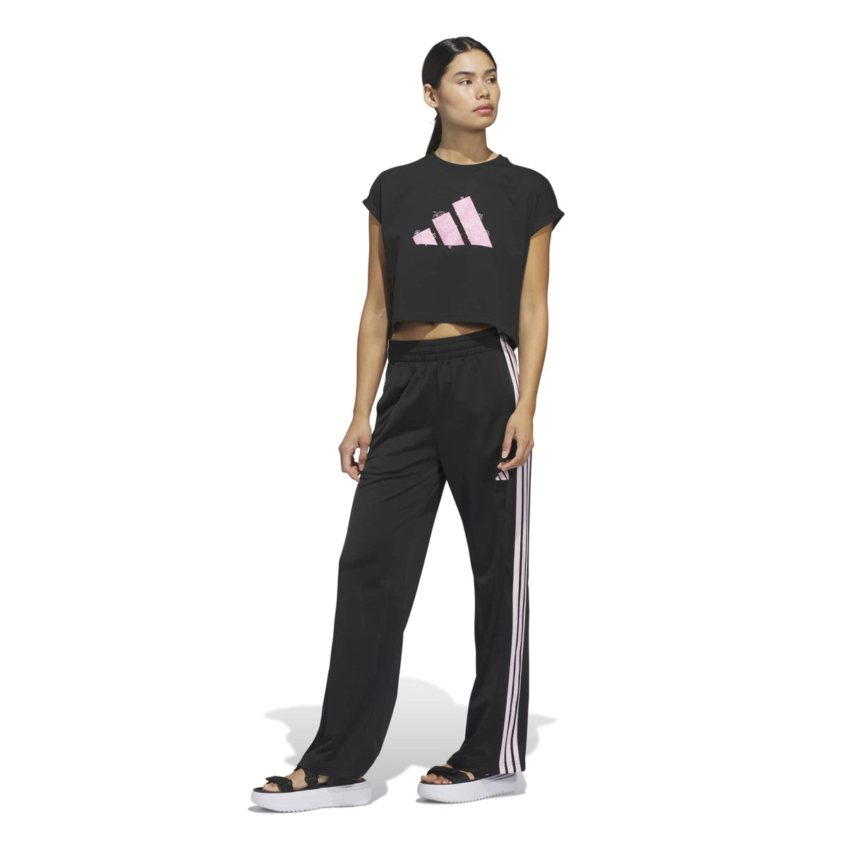 T-shirt con Grafica Western Florals Big Logo - Nero