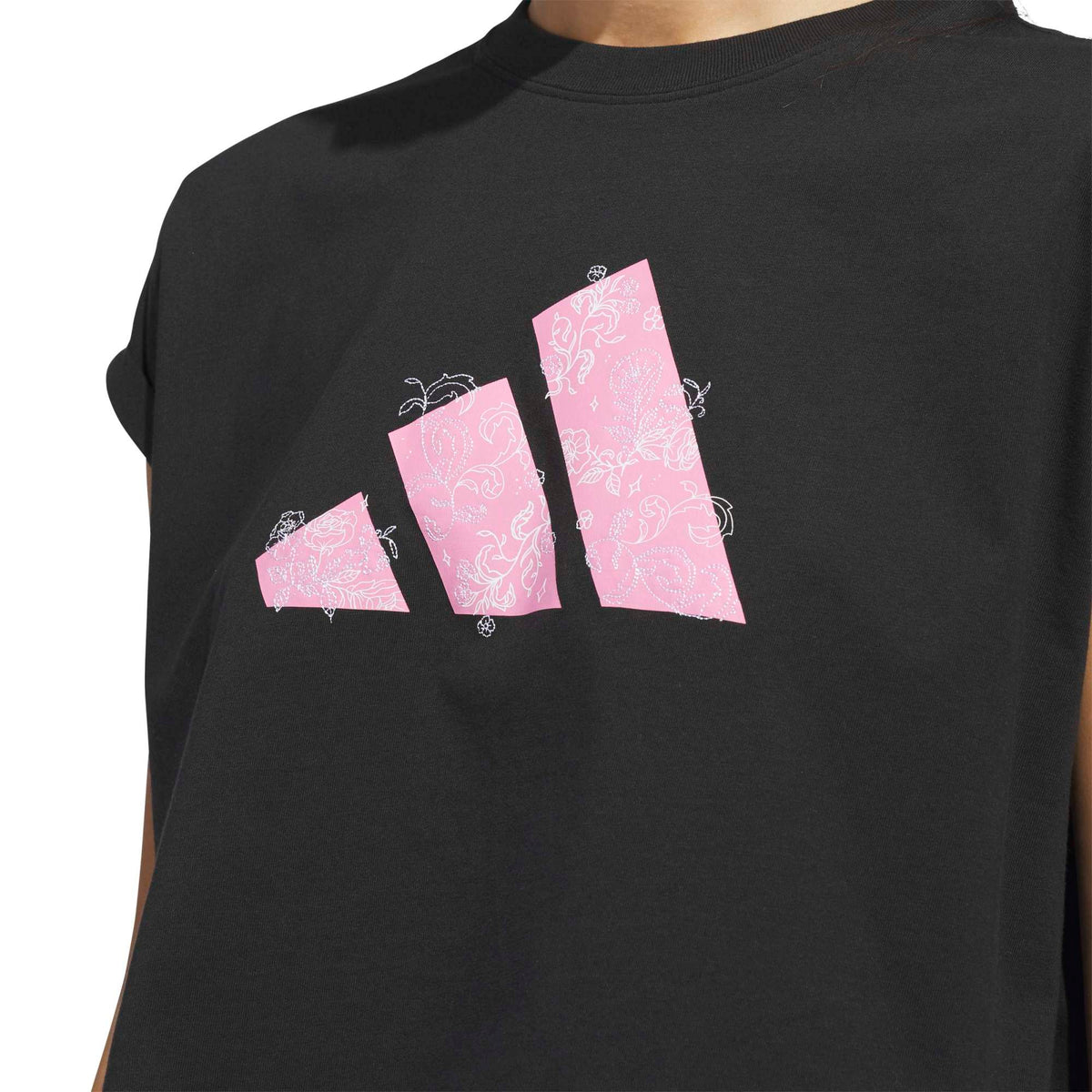 T-shirt con Grafica Western Florals Big Logo - Nero
