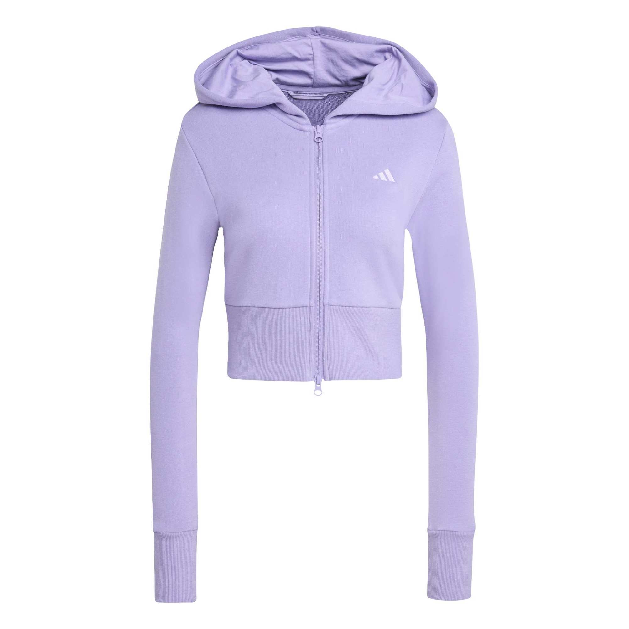 Felpa con zip intera in spugna francese Essentials stagionali - Viola