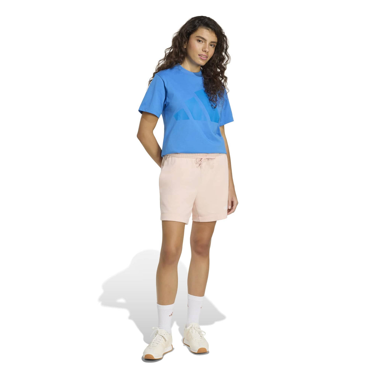 Short Essentials Linear French Terry - Rosa / Bianco (Blush Pink)