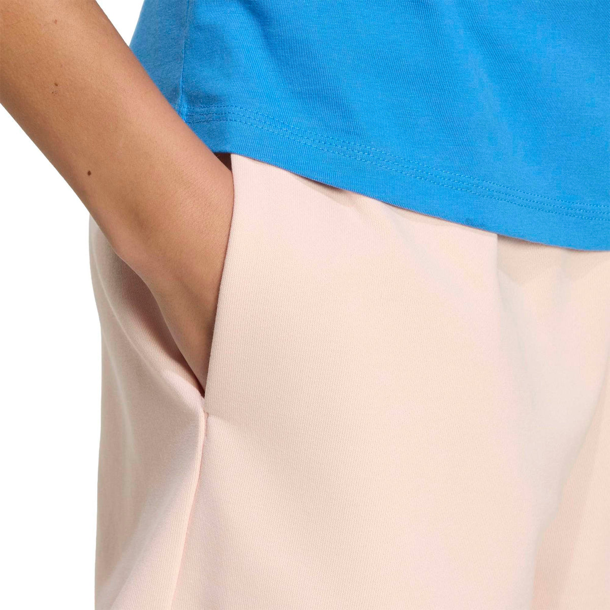 Short Essentials Linear French Terry - Rosa / Bianco (Blush Pink)
