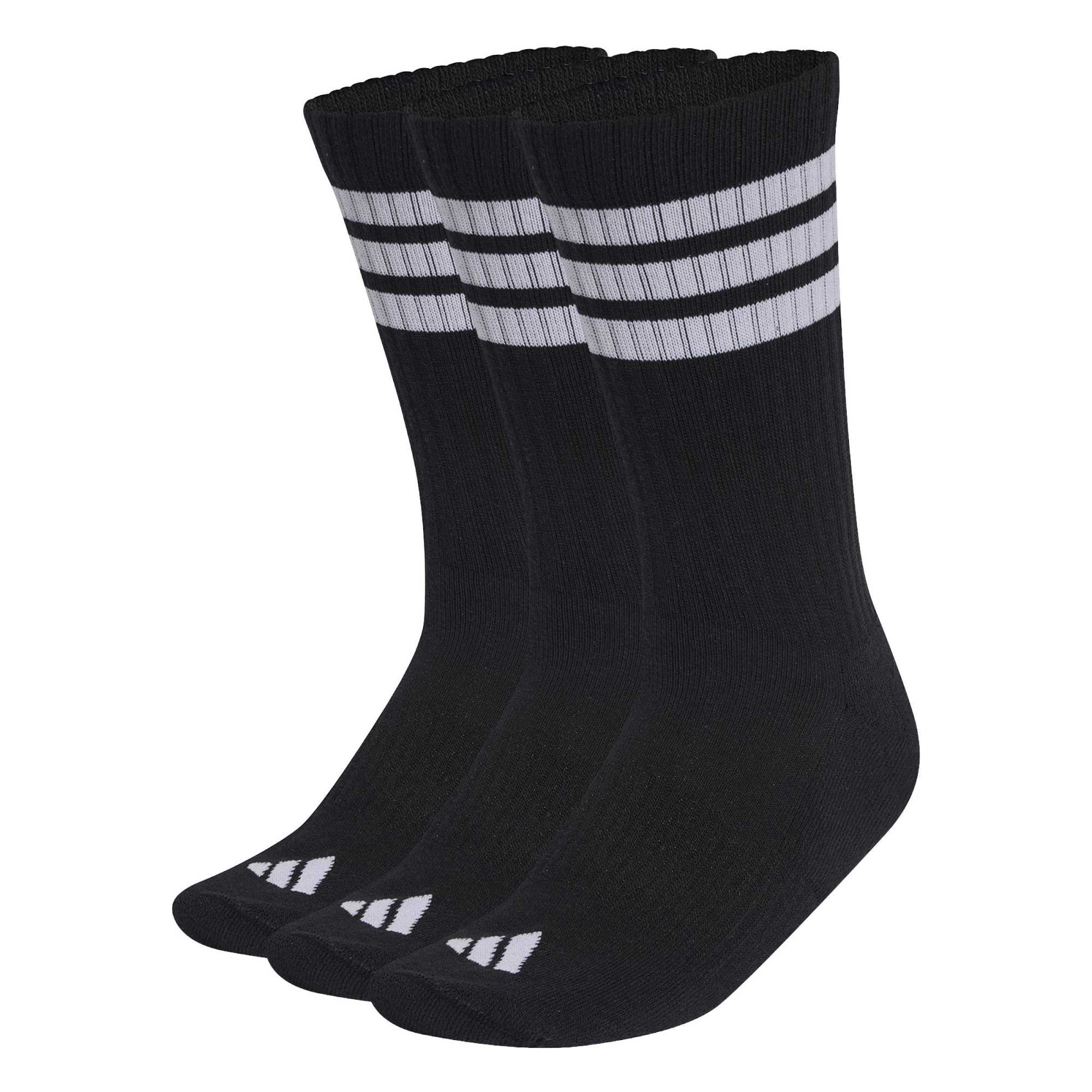 Calze 3-Stripes imbottite a metà polpaccio confezione da 3 paia - Nero / Bianco