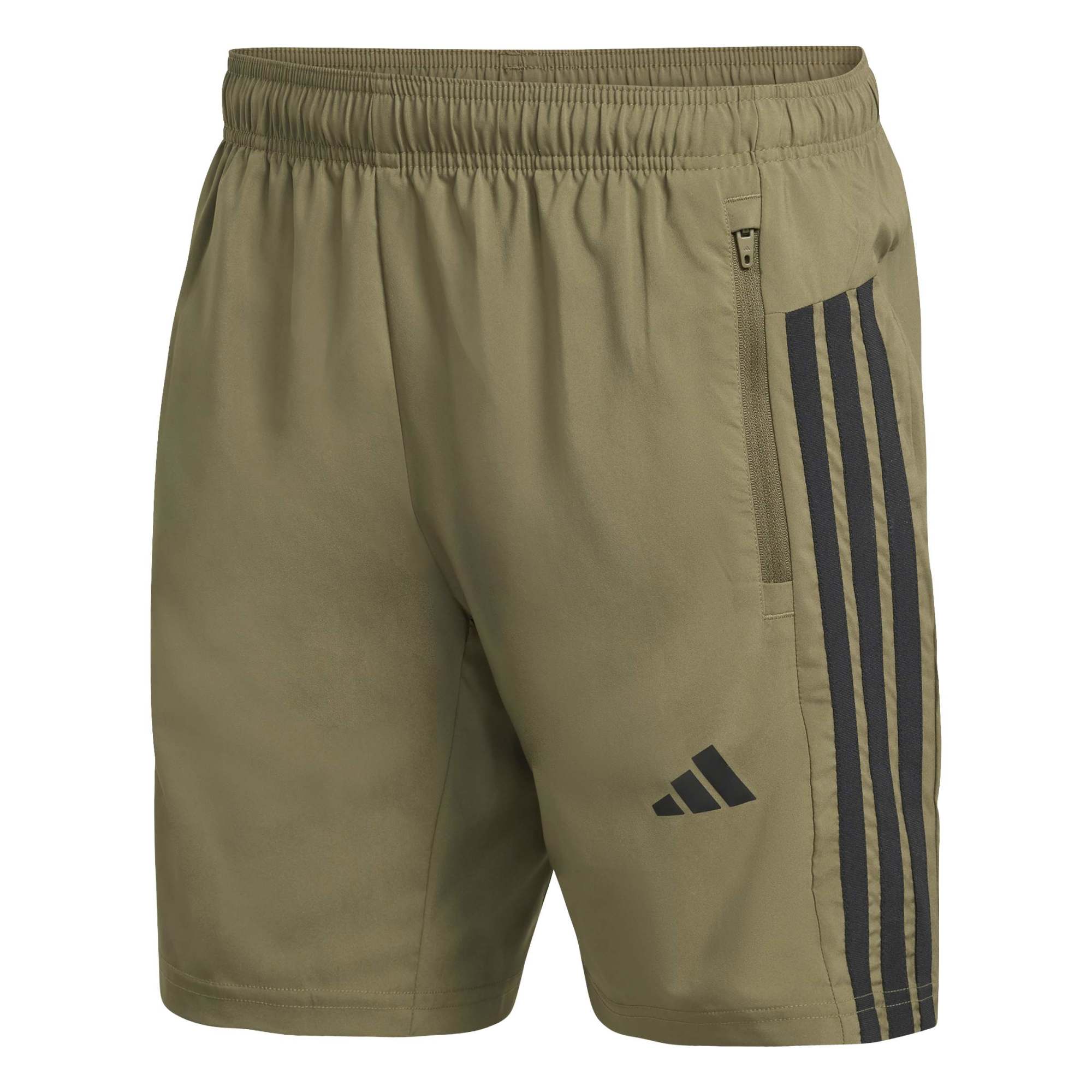 Short da Allenamento Base 3 Strisce Woven - Verde / Nero