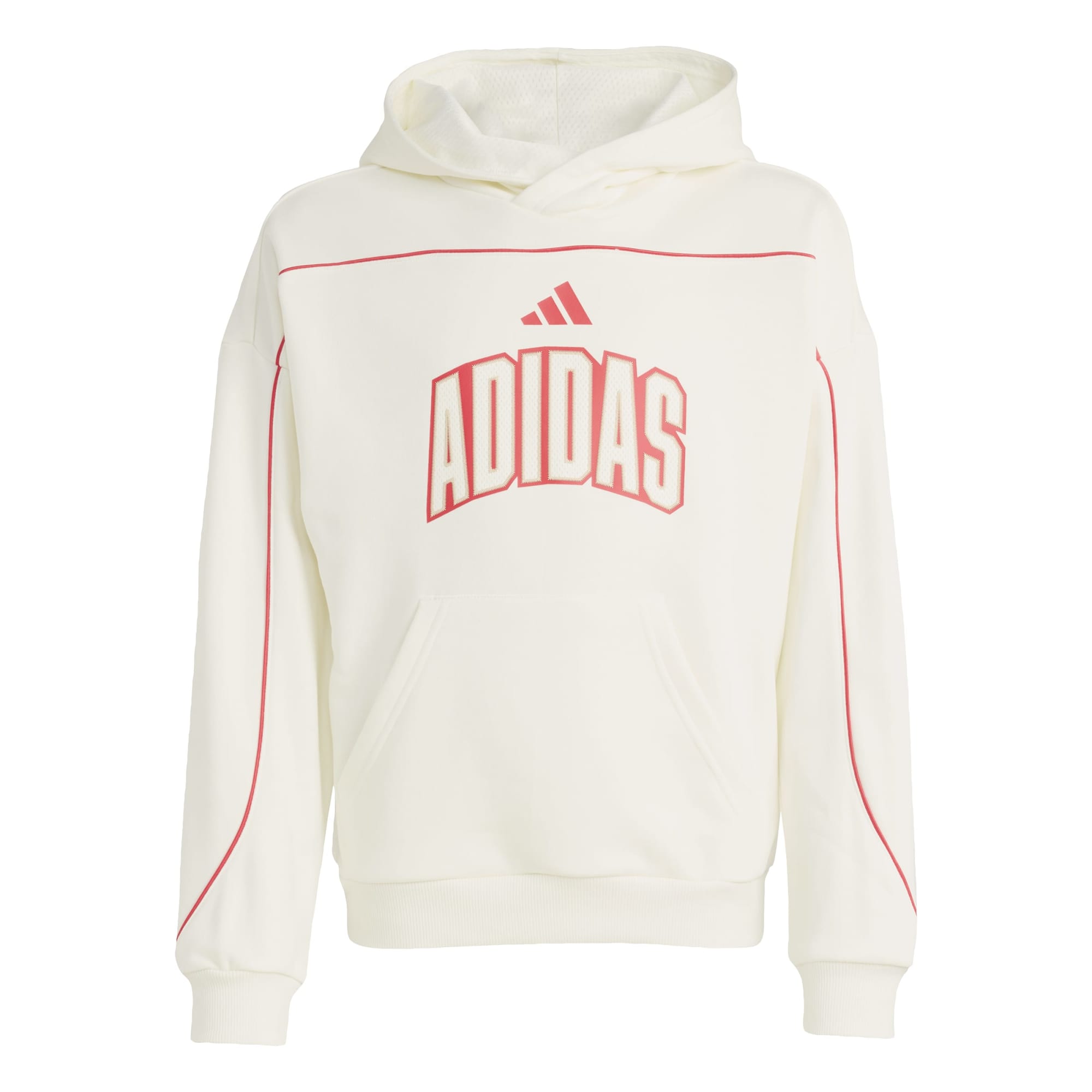 Felpa con Cappuccio con Lettering Stadium - Bianco / Rosso