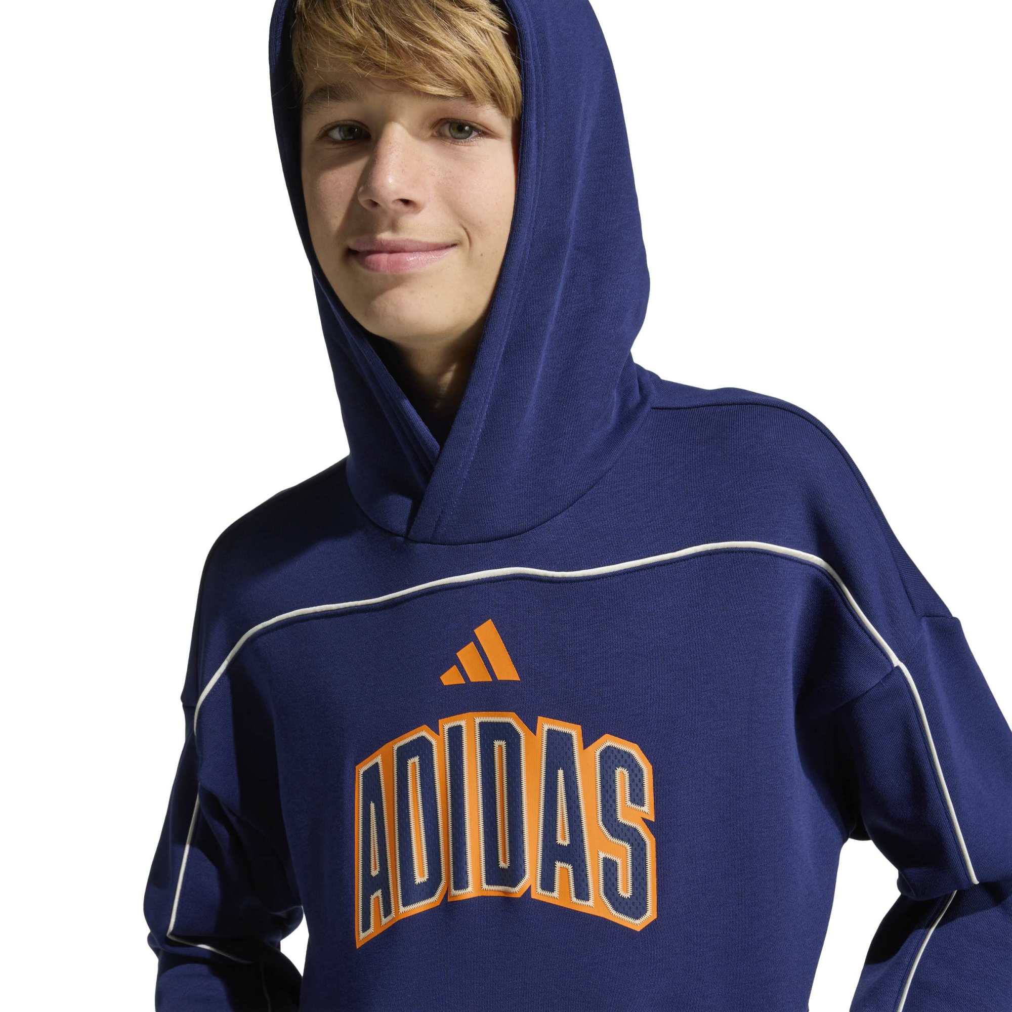 Felpa con Cappuccio con Lettering Stadium - Blu / Arancione