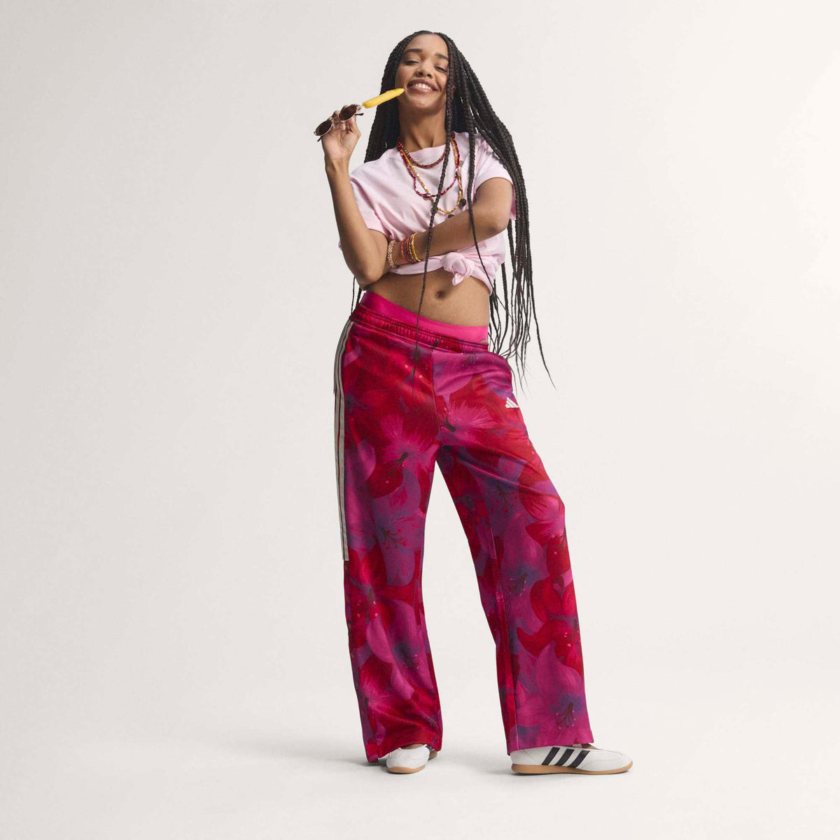 Track Pants x Farm RIO House of Tiro - Beige / Rosa / Rosso