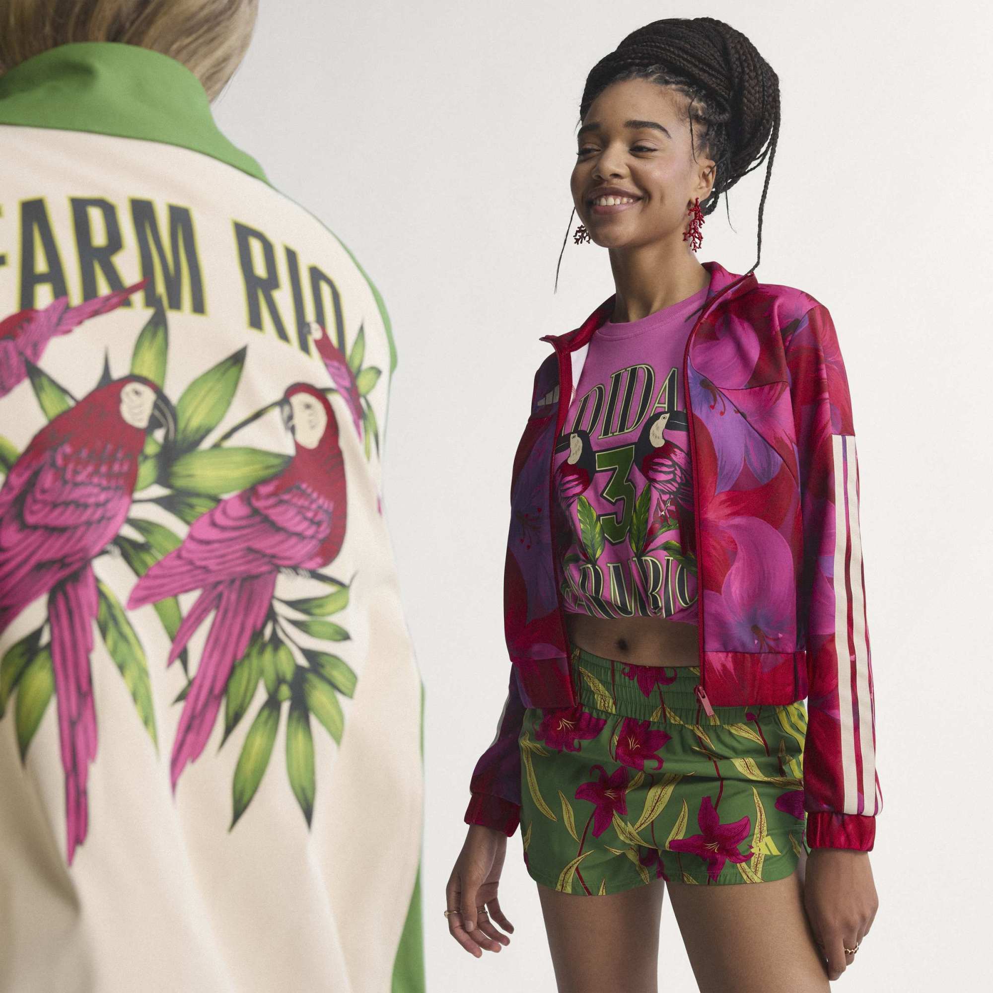Track Top x Farm RIO House of Tiro - Beige / Rosa / Bordeaux