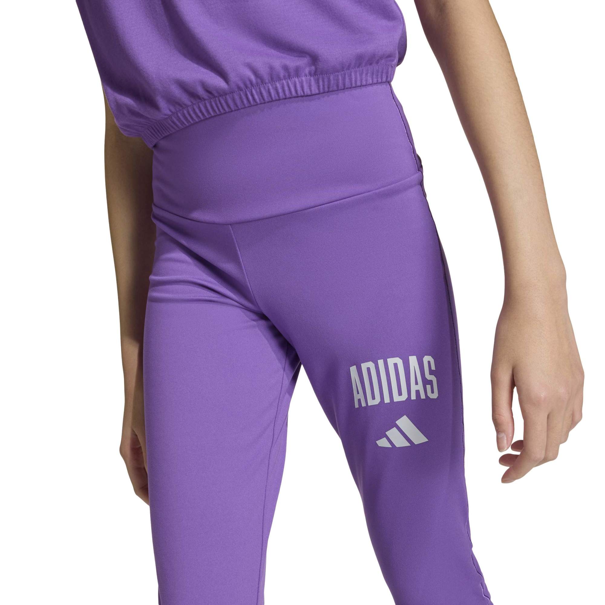 Leggings Seasonals con Tipografia College - Viola / Blu