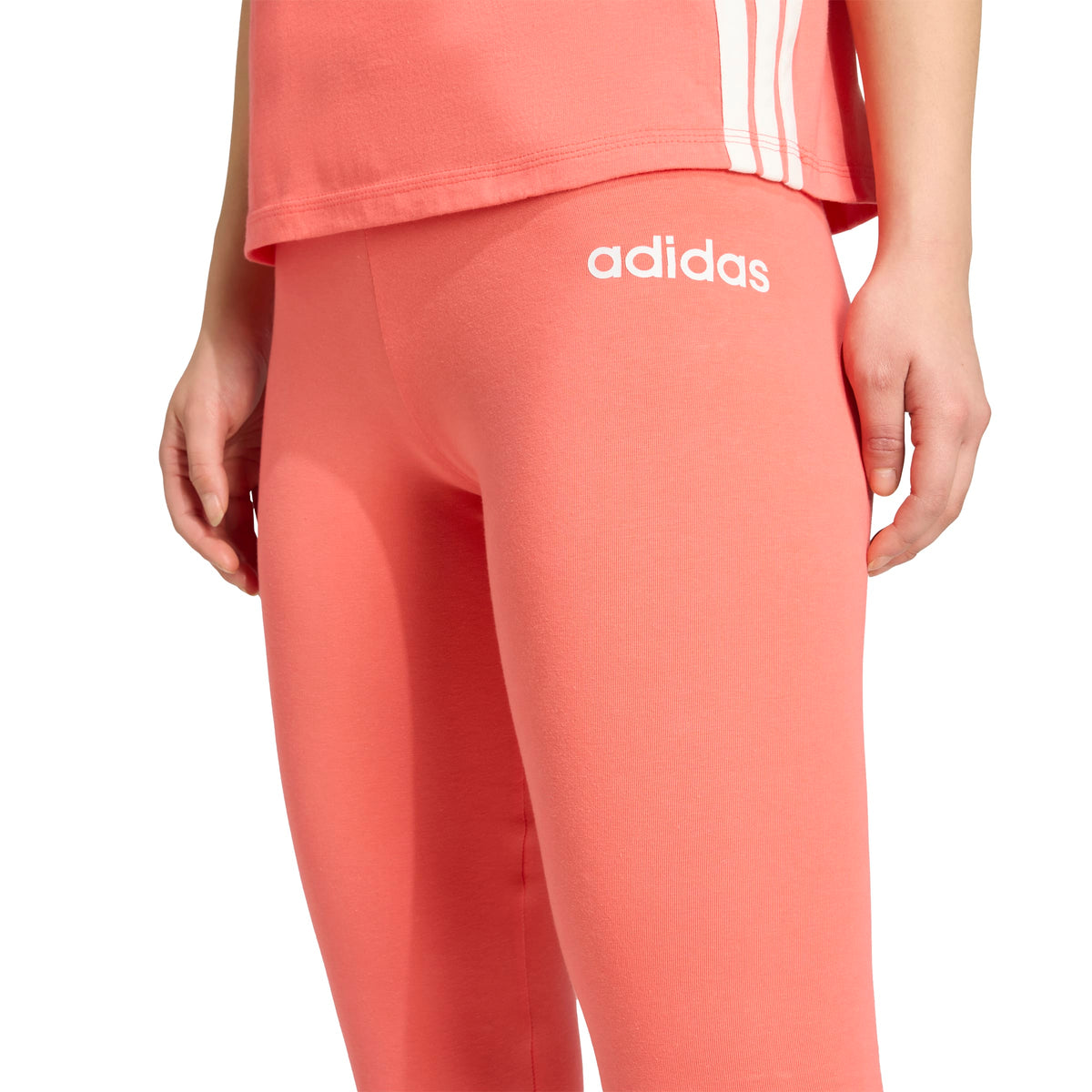 Adidas Leggings Essentials Linear Cotton Rosso