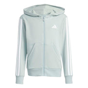 Felpa con Cappuccio e Zip Integrale - Verde / Bianco