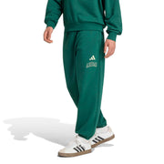 Adidas Pantaloni In Tessuto Felpato con Orlo Seasonal Essentials College Verde