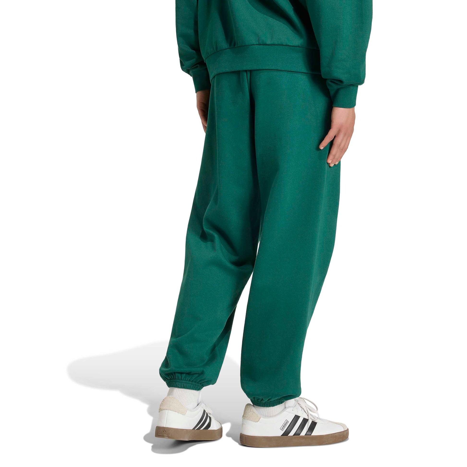 Adidas Pantaloni In Tessuto Felpato con Orlo Seasonal Essentials College Verde