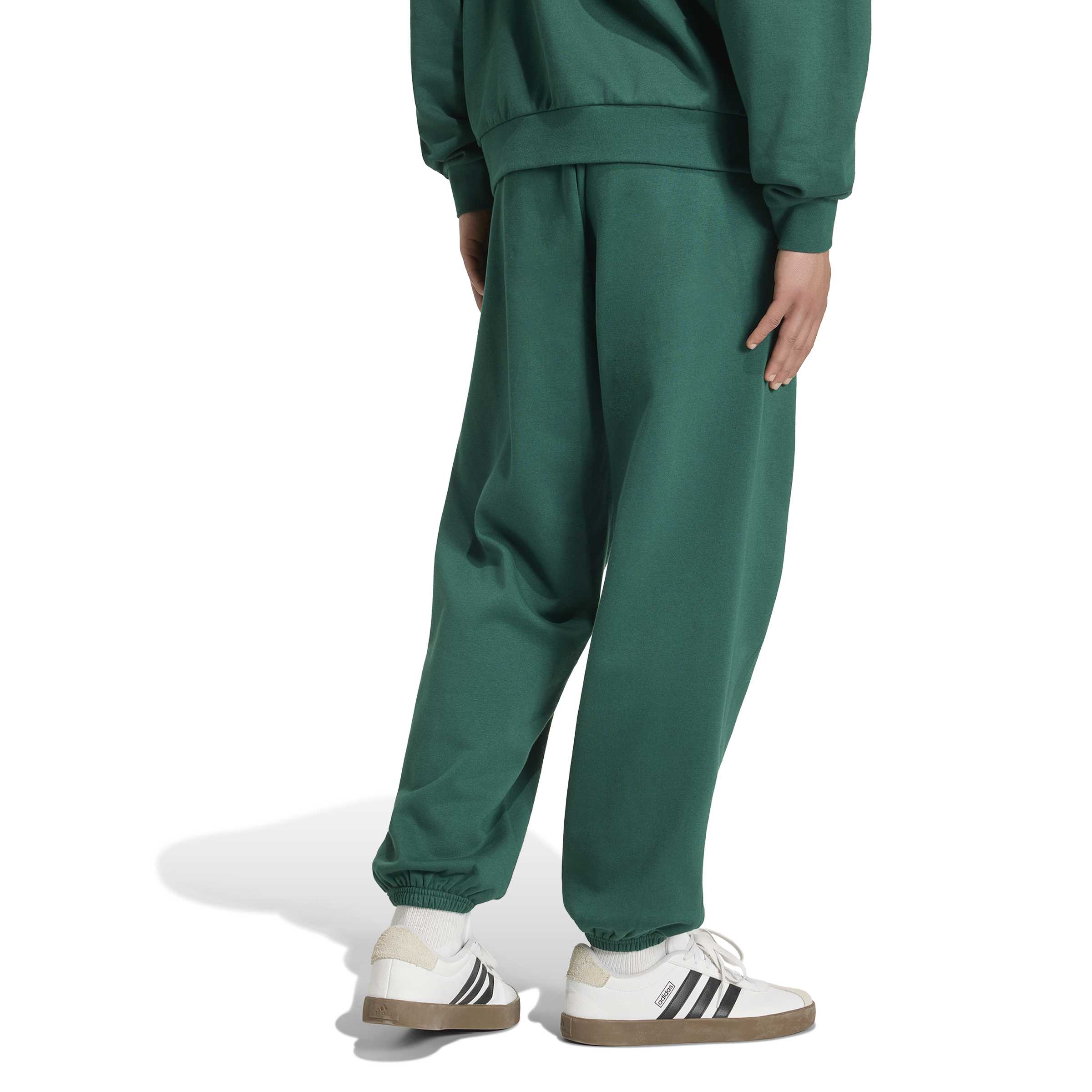 Adidas Pantaloni In Tessuto Felpato con Orlo Seasonal Essentials College Verde