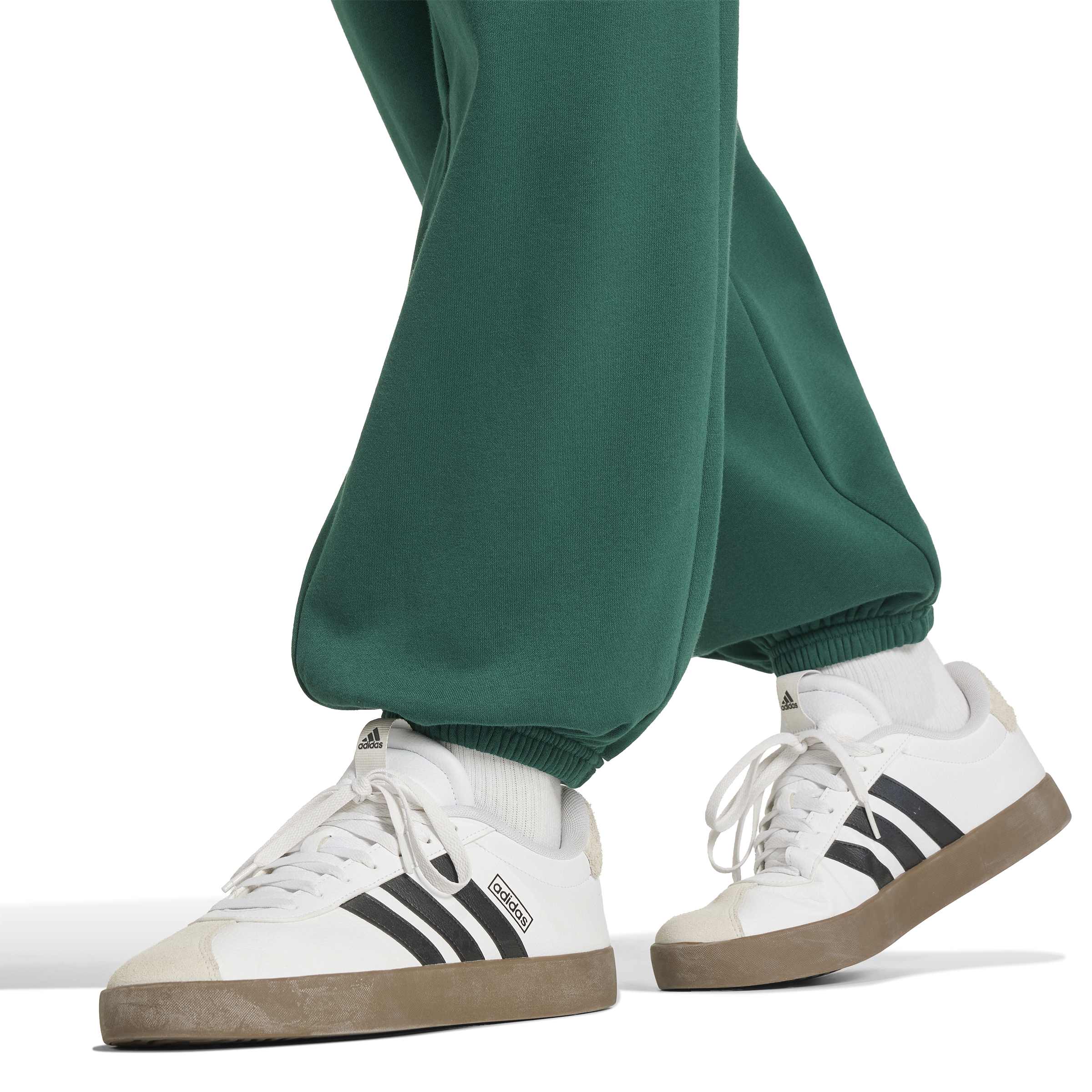 Adidas Pantaloni In Tessuto Felpato con Orlo Seasonal Essentials College Verde