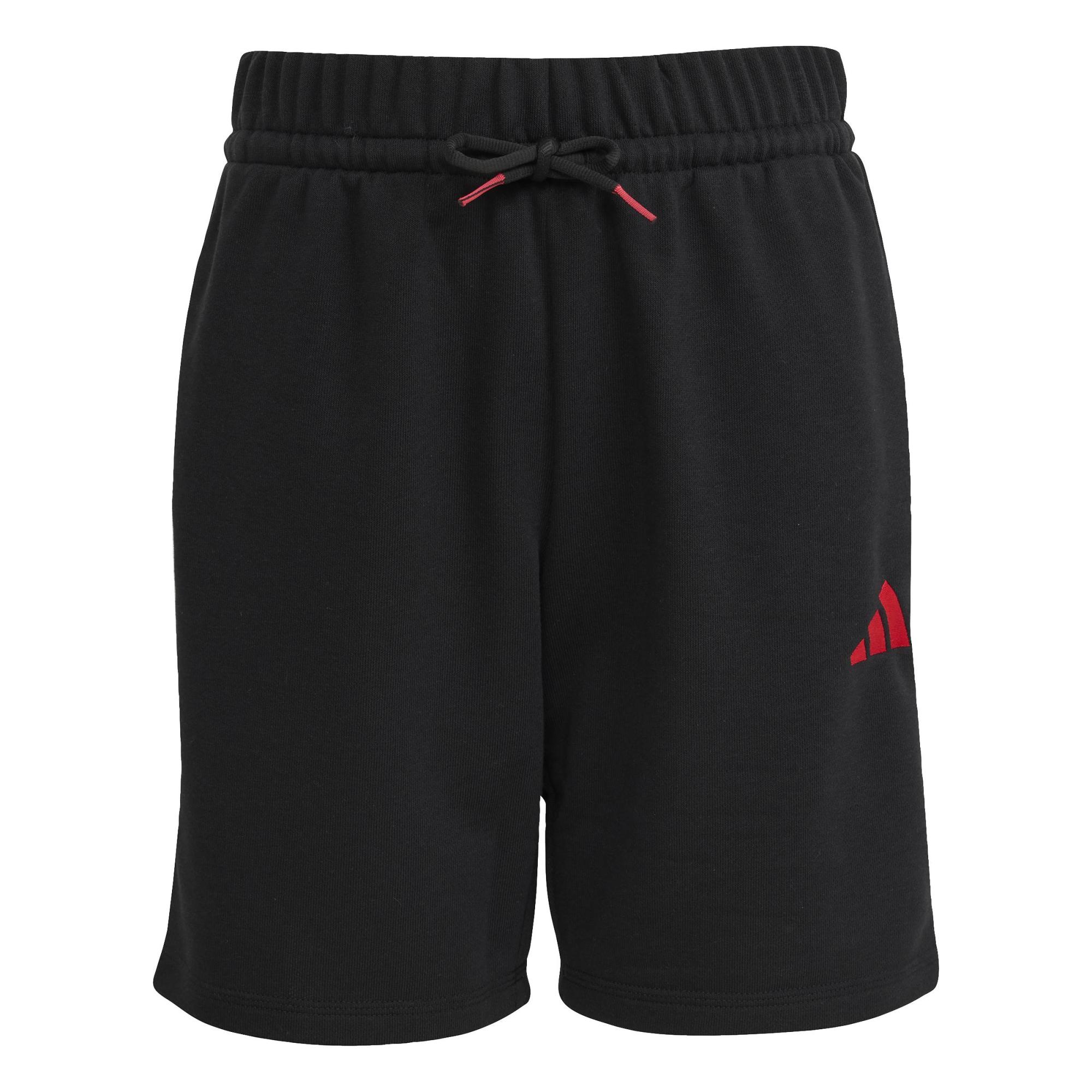 Short French Terry Slogan - Nero / Rosso