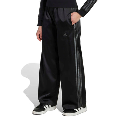 Pantaloni a Gamba Larga in Raso - Nero