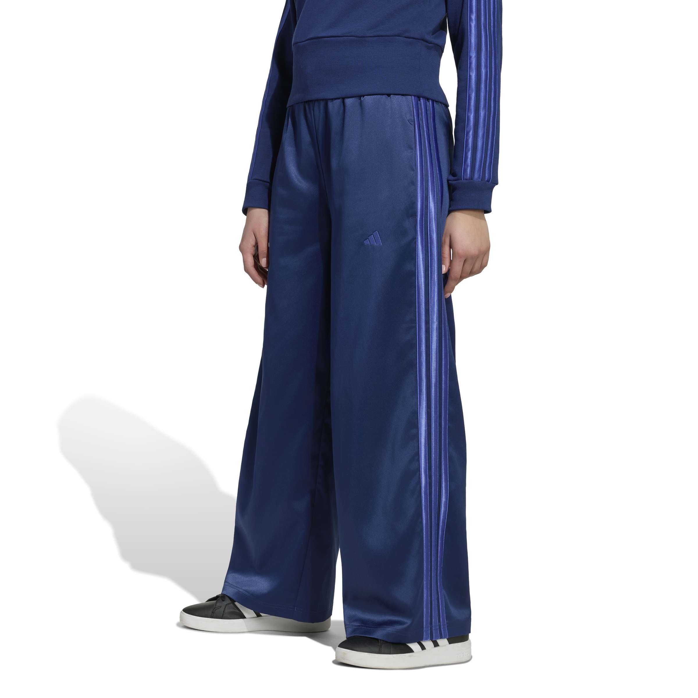 Adidas Pantaloni Satin Wide Leg Blu