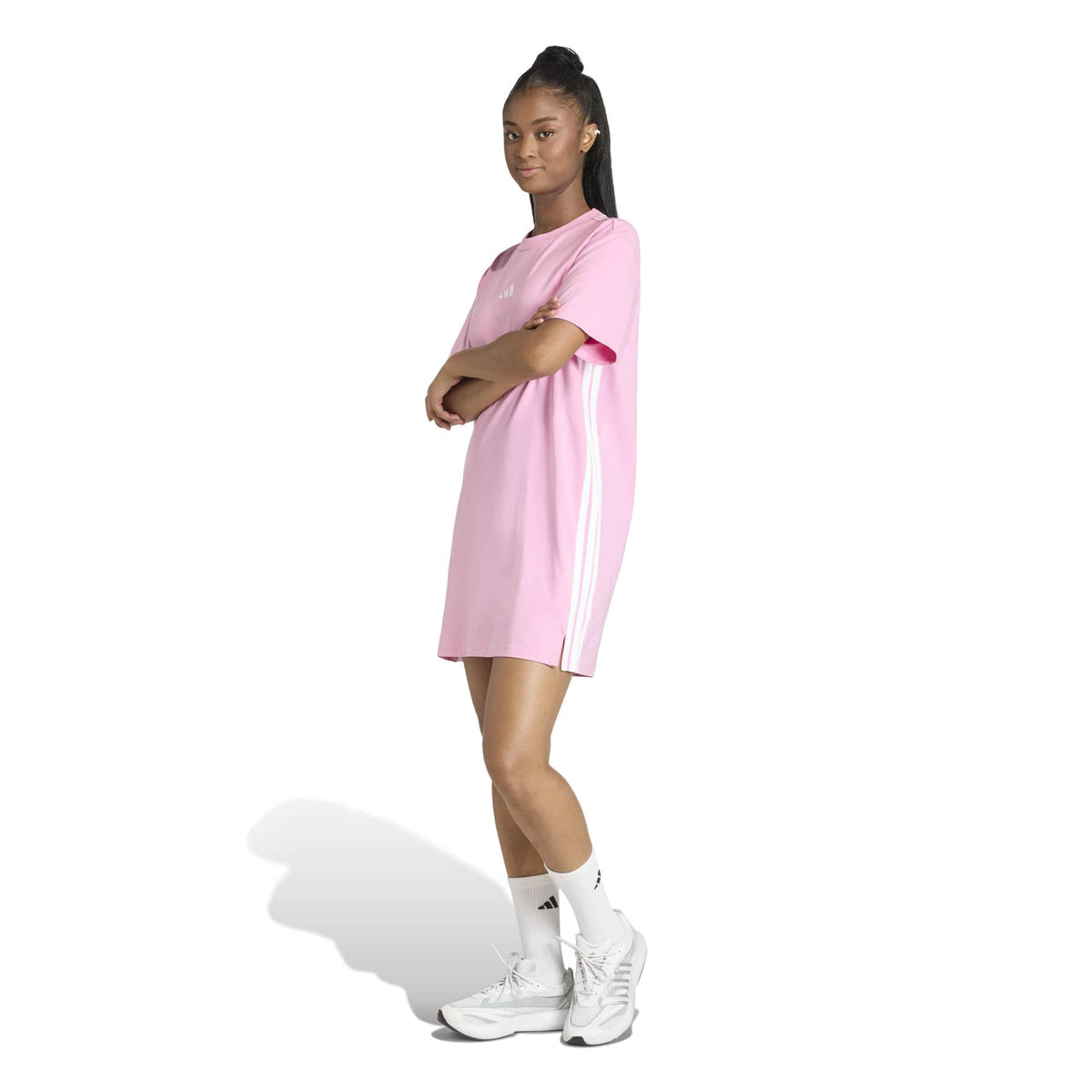 T-shirt Dress ESSENTIALS 3-STRIPES - Rosa / Bianco
