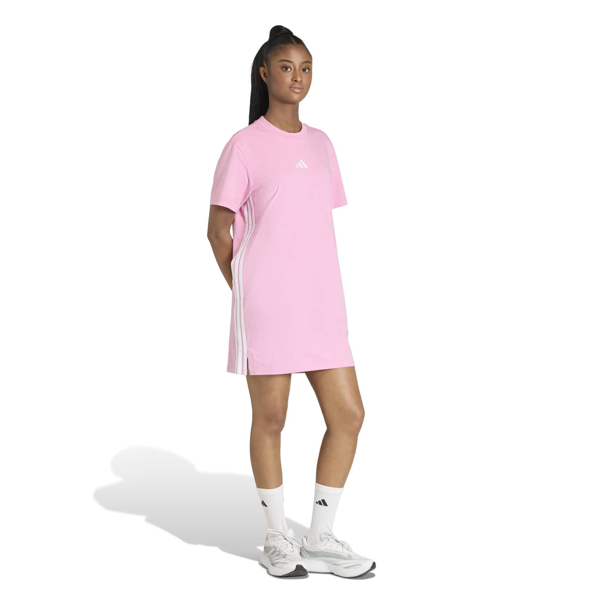 T-shirt Dress ESSENTIALS 3-STRIPES - Rosa / Bianco
