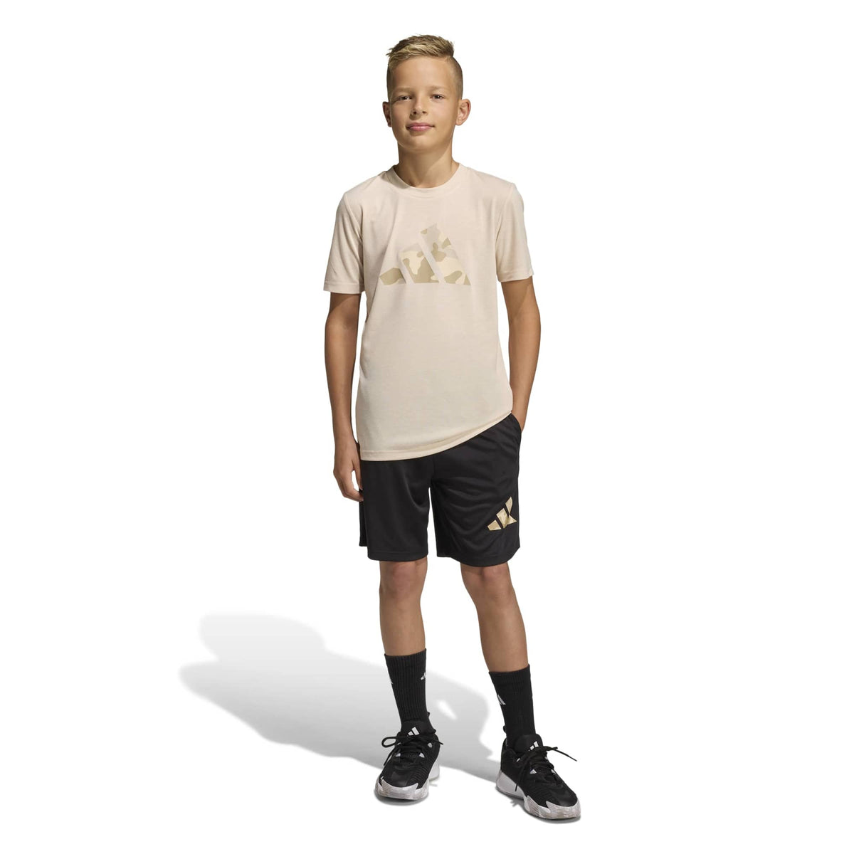 Set Sportivo per Bambini con Stampa Camo Train Essentials - Beige / Multicolor
