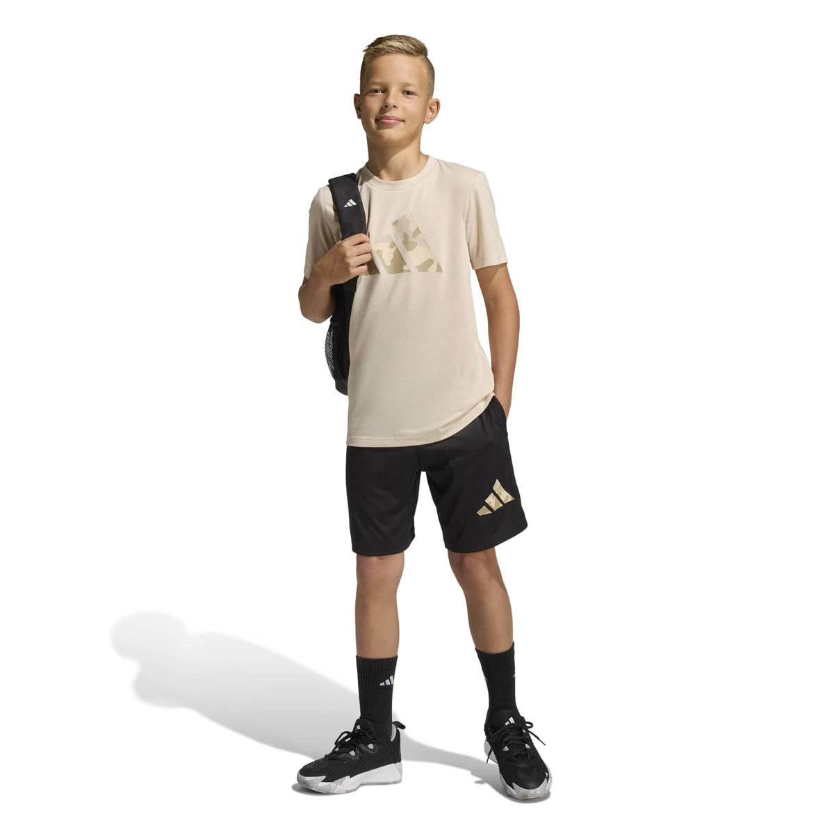 Set Sportivo per Bambini con Stampa Camo Train Essentials - Beige / Multicolor
