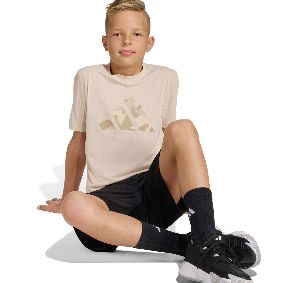 Set Sportivo per Bambini con Stampa Camo Train Essentials - Beige / Multicolor