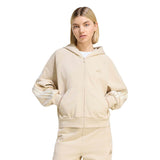 Felpa con Cappuccio e Zip KIT 3-Stripes - Beige