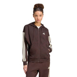 Felpa con Cappuccio in Pile Essentials 3-Stripes - Marrone