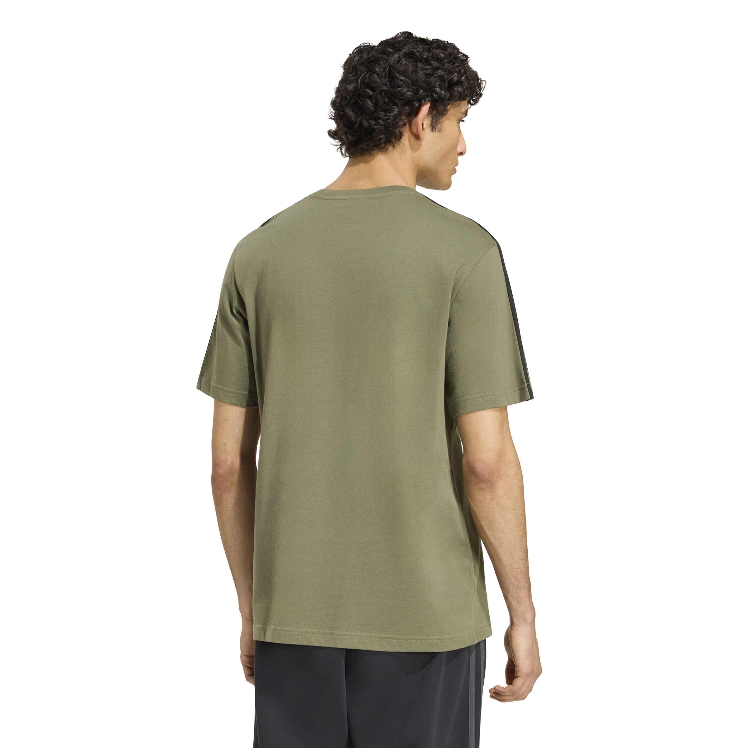 Adidas T-shirt Essentials 3-Stripes Single Jersey Left Chest Branded Verde